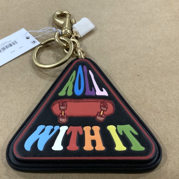 NEW Large Coach Signature Rainbow Roll With It Keyring Purse Fob Bag Cha⦠- Picture 4 of 7